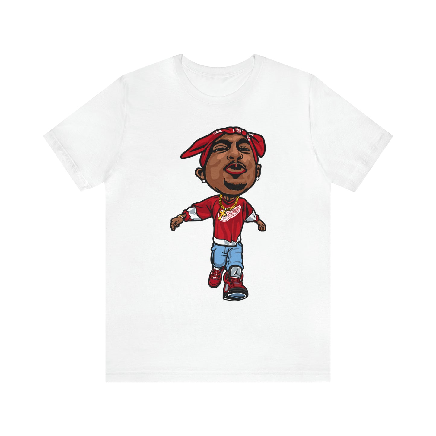 TUPAC IN JORDAN RETRO 5 SE BURGUNDY T-SHIRT