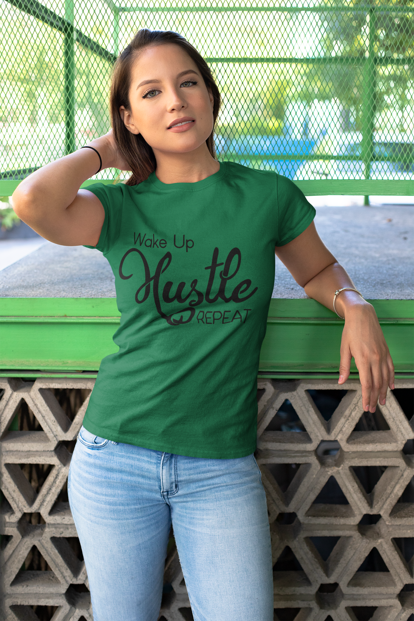 Wake Up Hustle Repeat Tee