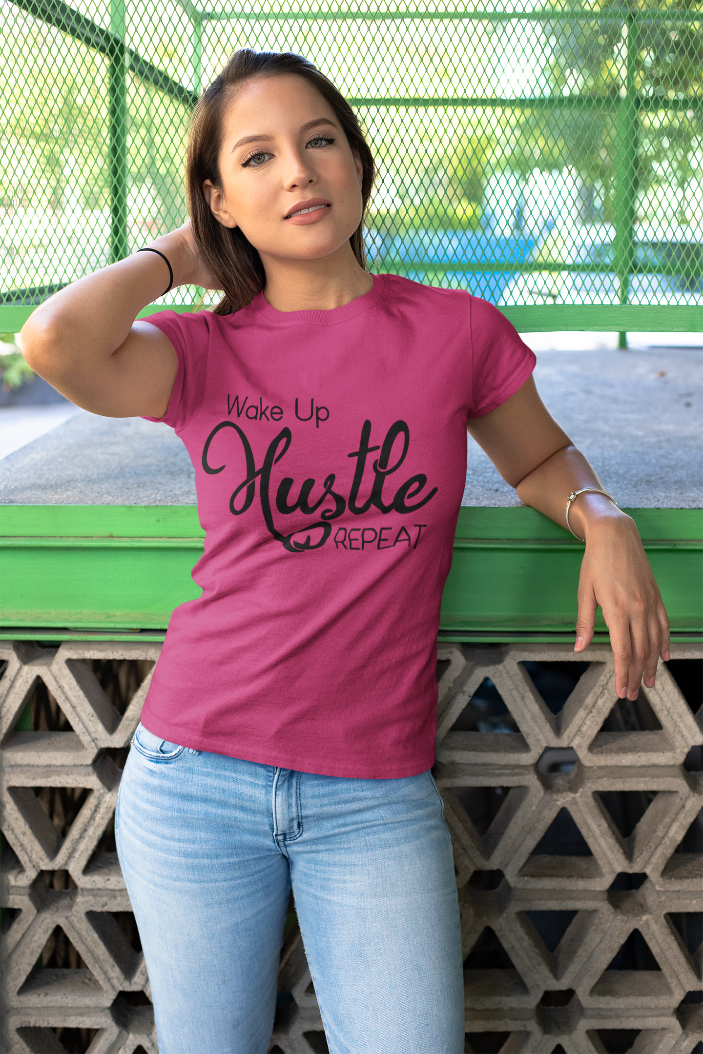 Wake Up Hustle Repeat Tee