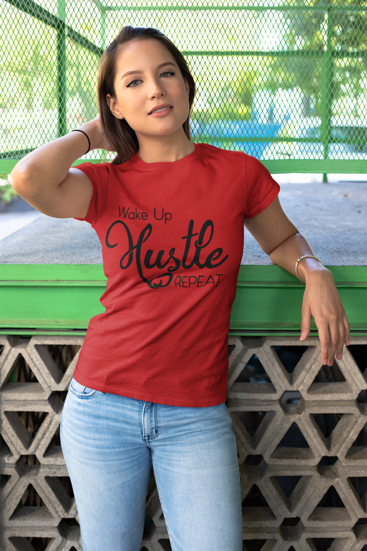 Wake Up Hustle Repeat Tee
