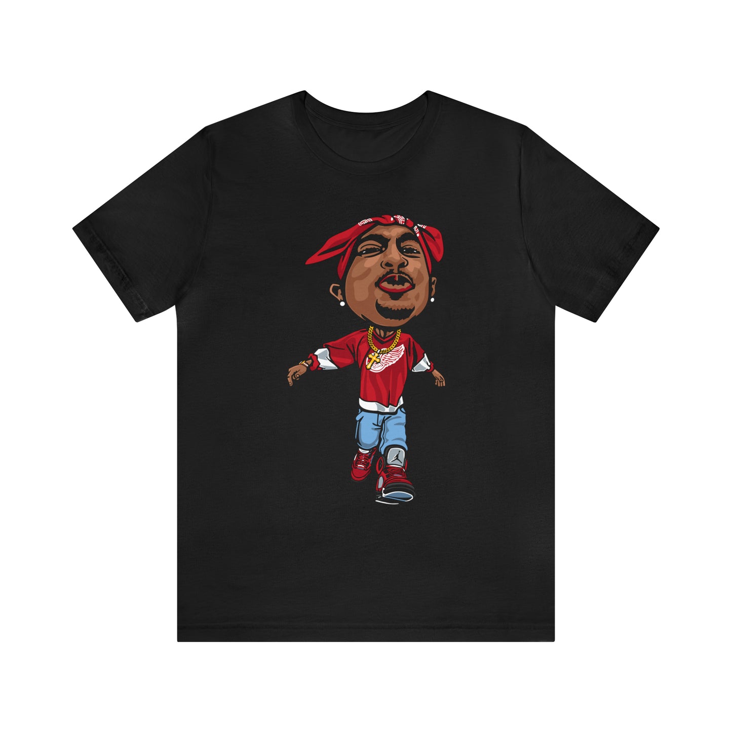 TUPAC IN JORDAN RETRO 5 SE BURGUNDY T-SHIRT