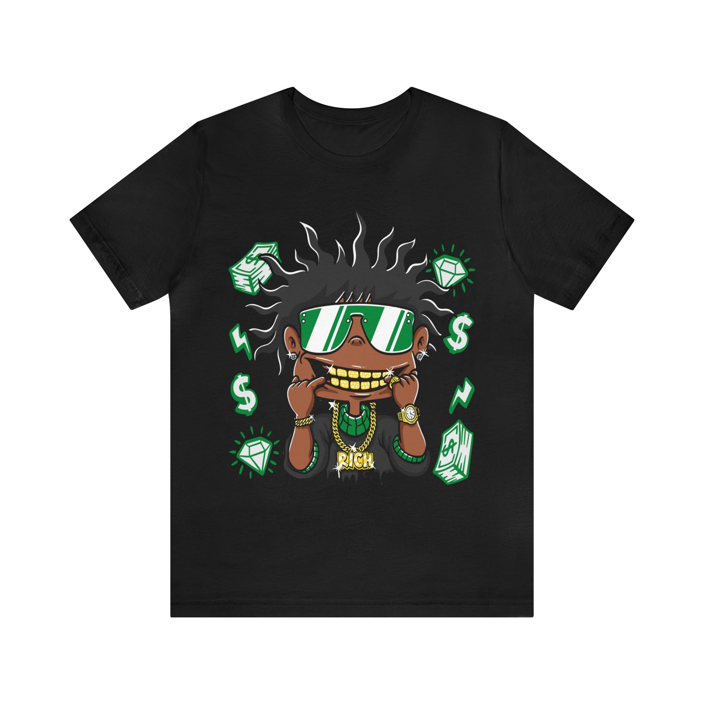 BLING RUGRAT LUCKY 1 GREEN COLOR T-SHIRT