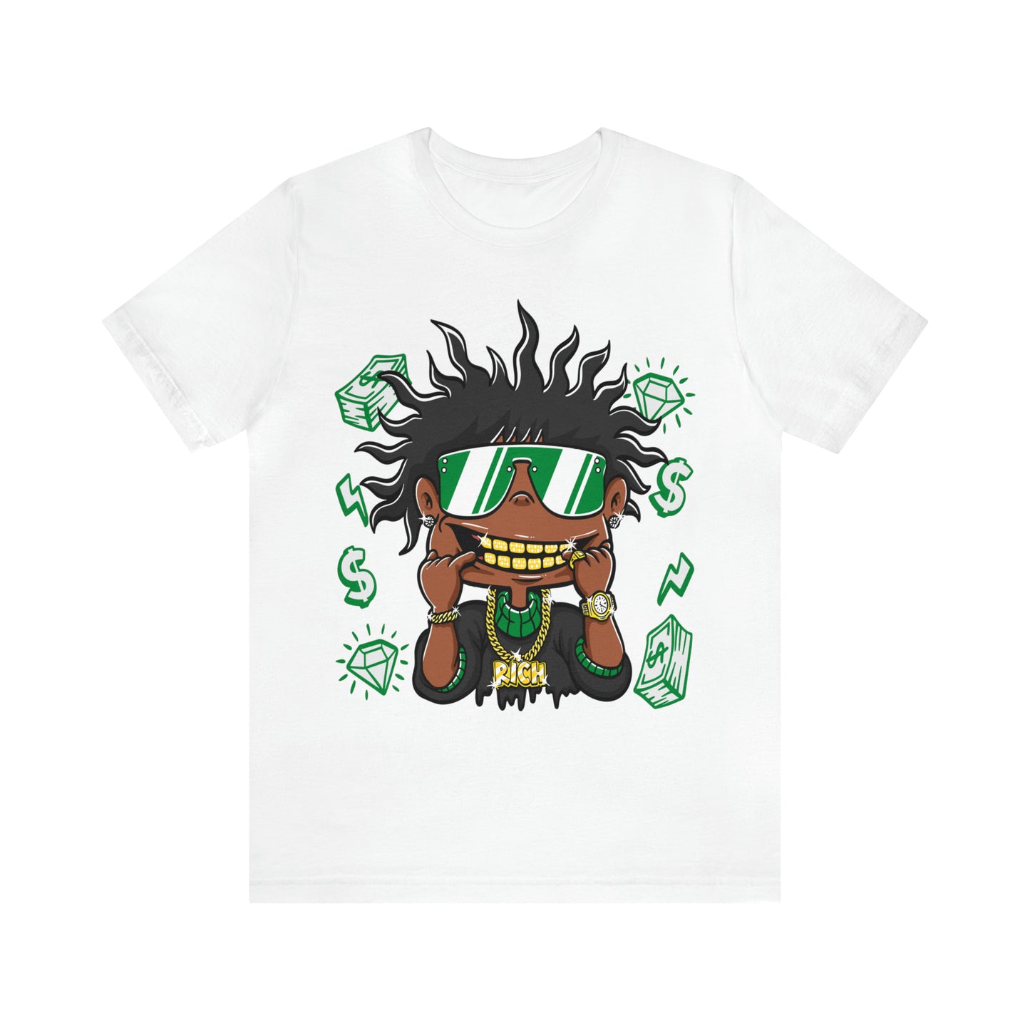 BLING RUGRAT LUCKY 1 GREEN COLOR T-SHIRT