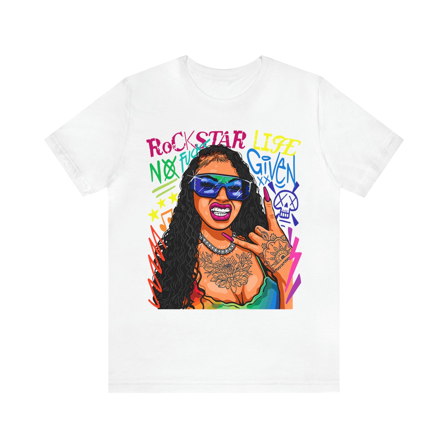 ROCKSTAR LIFE NO FUCK GIVEN T-SHIRT