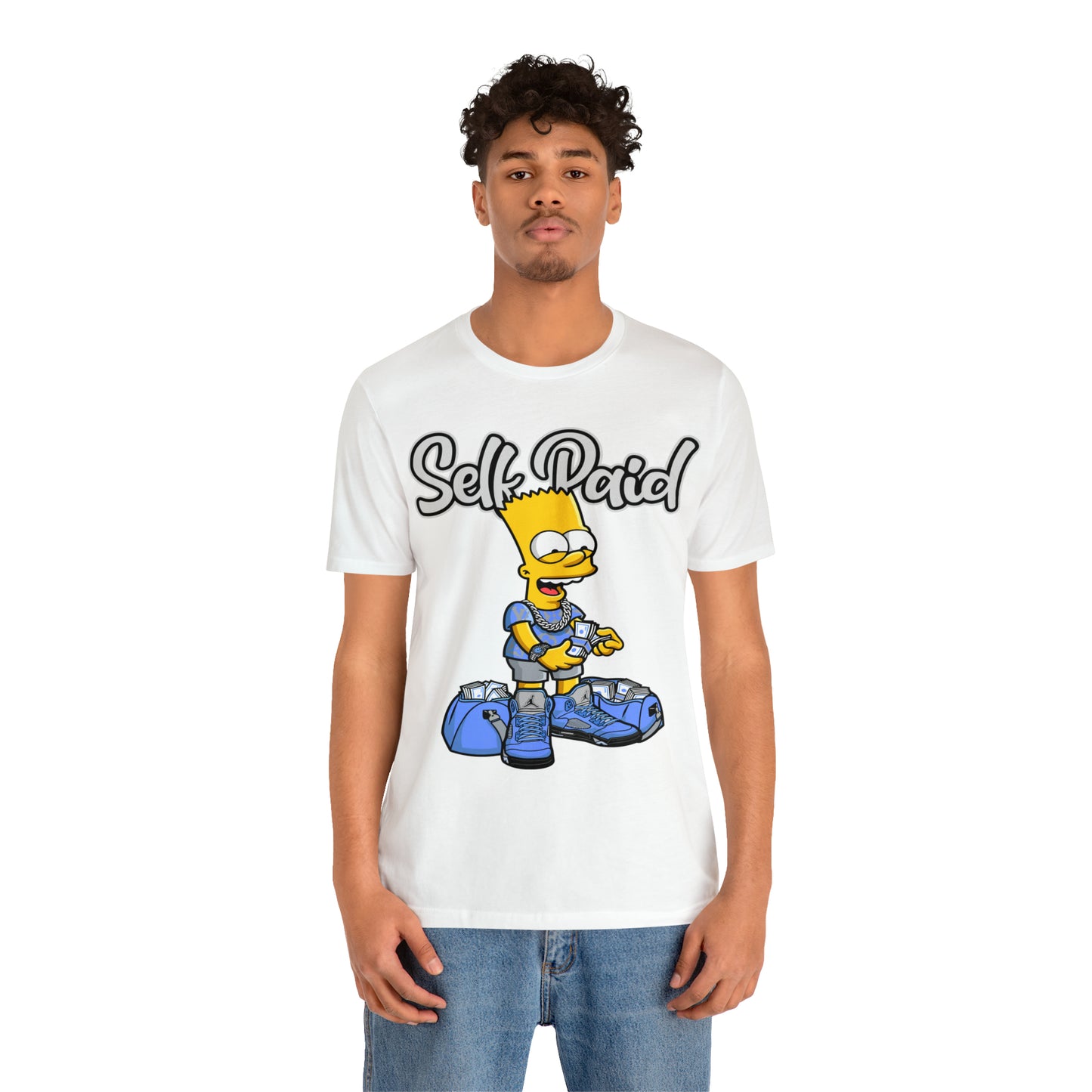 SELF PAID BART IN HIS JORDAN V/5 T-SHIRT