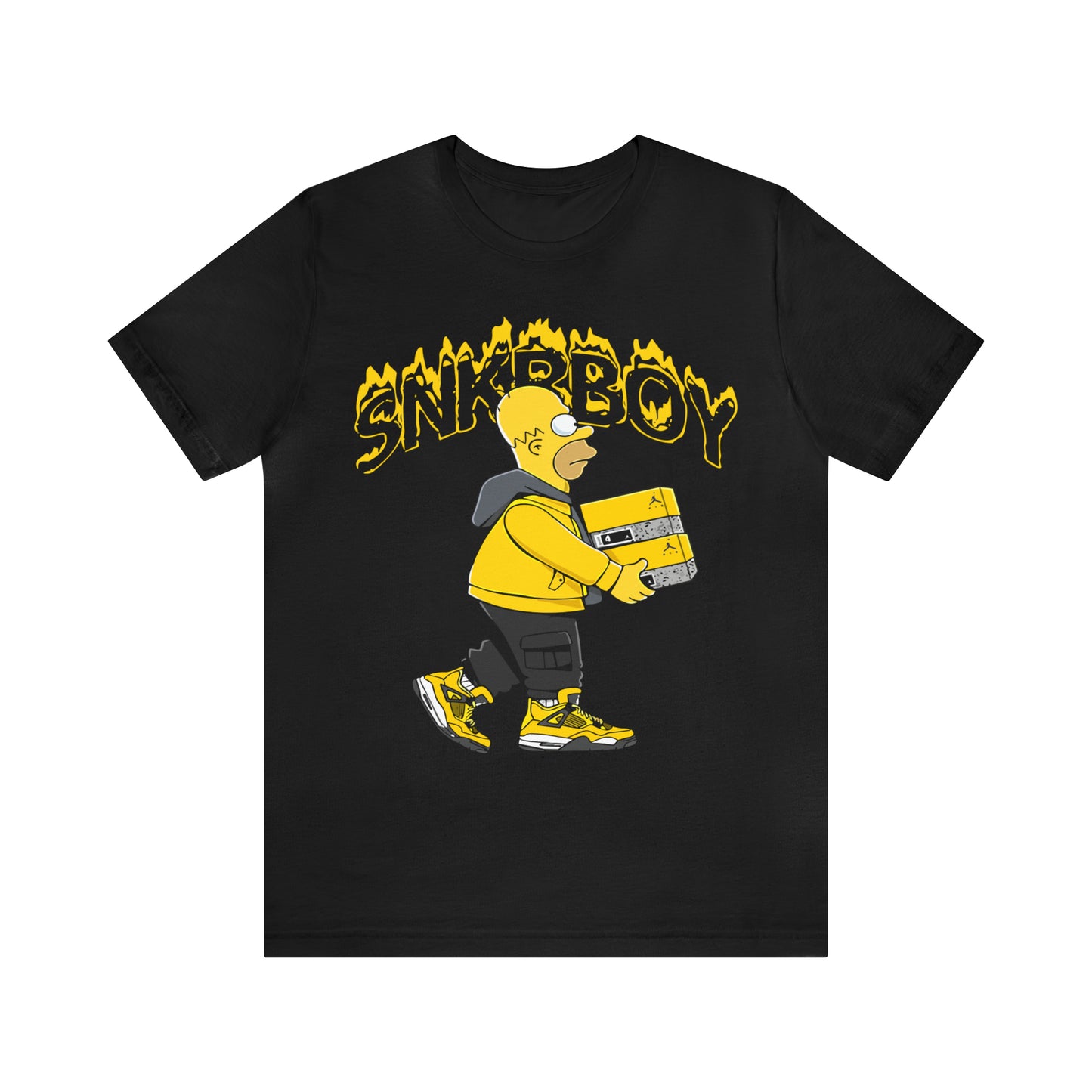 SNKRBOY HOMER IN JORDAN 4 RETRO LIGHTNING T-SHIRT