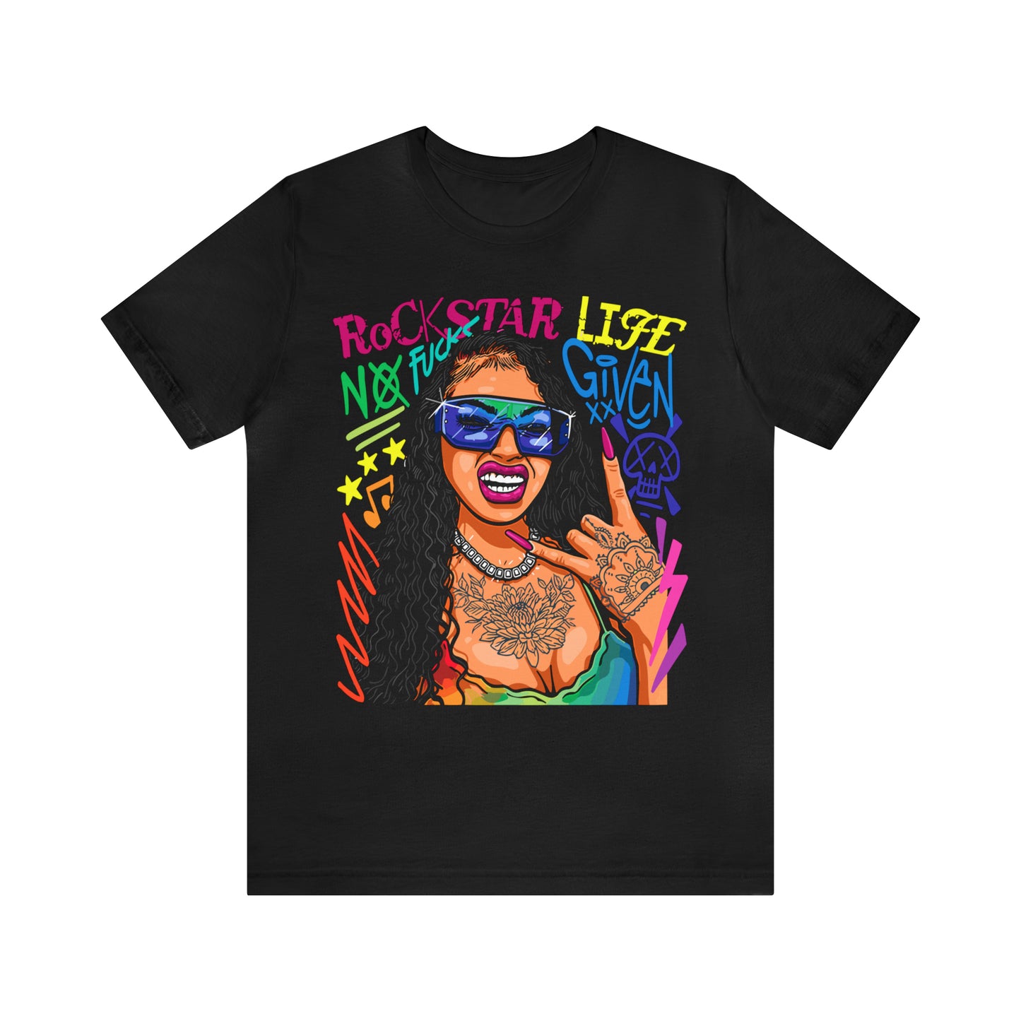 ROCKSTAR LIFE NO FUCK GIVEN T-SHIRT