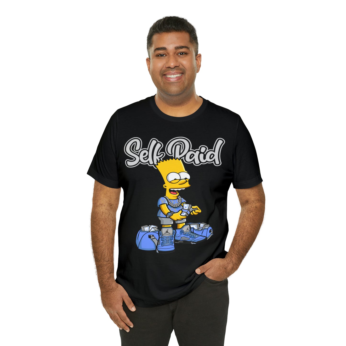 SELF PAID BART IN HIS JORDAN V/5 T-SHIRT