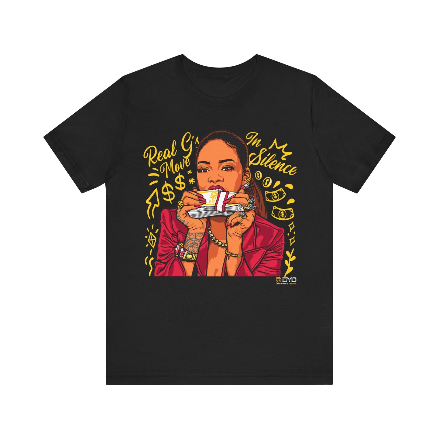 RIH REAL MOVE IN THE SILENCE JORDAN 1RETRO OG FUSION RED COLORED T-SHIRT