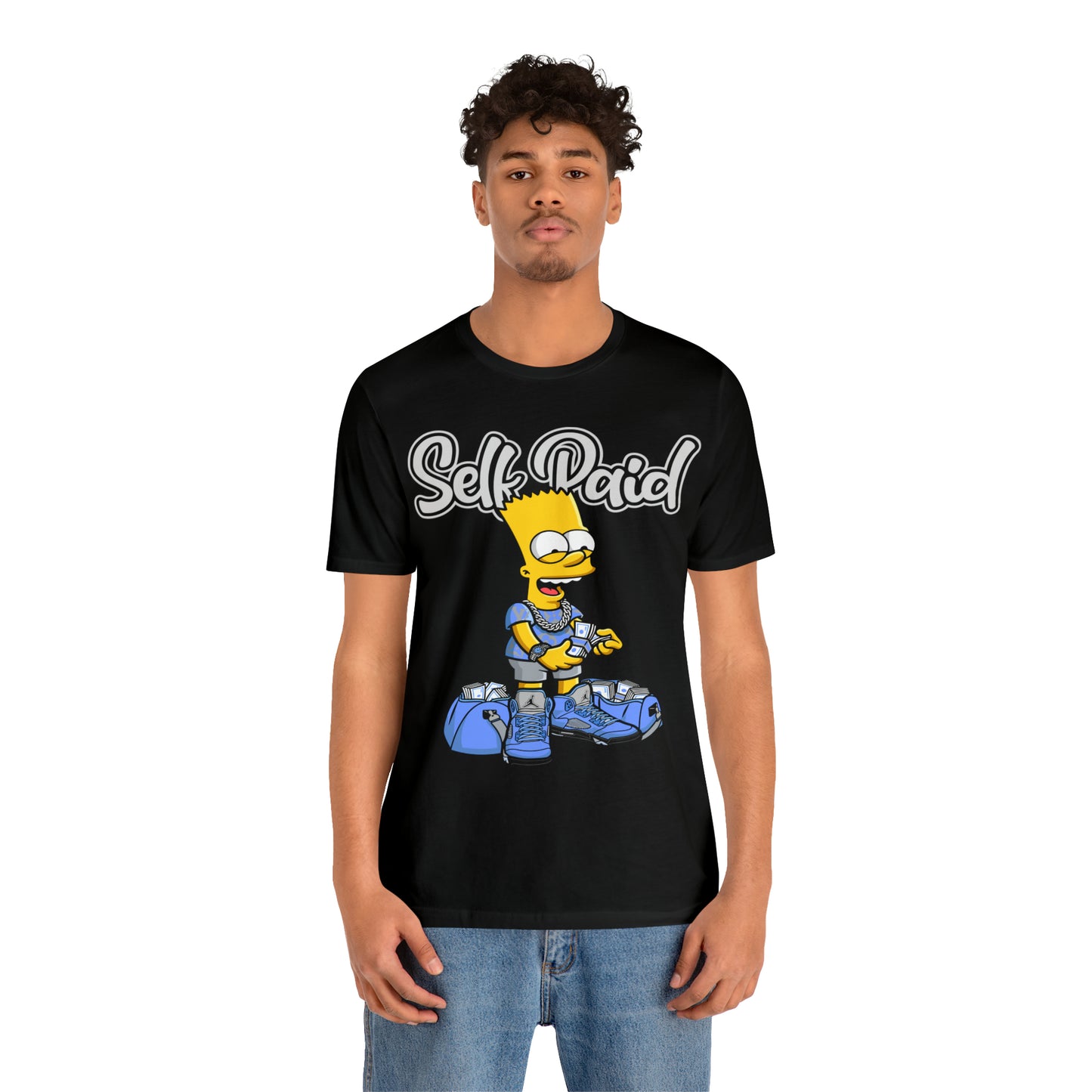 SELF PAID BART IN HIS JORDAN V/5 T-SHIRT