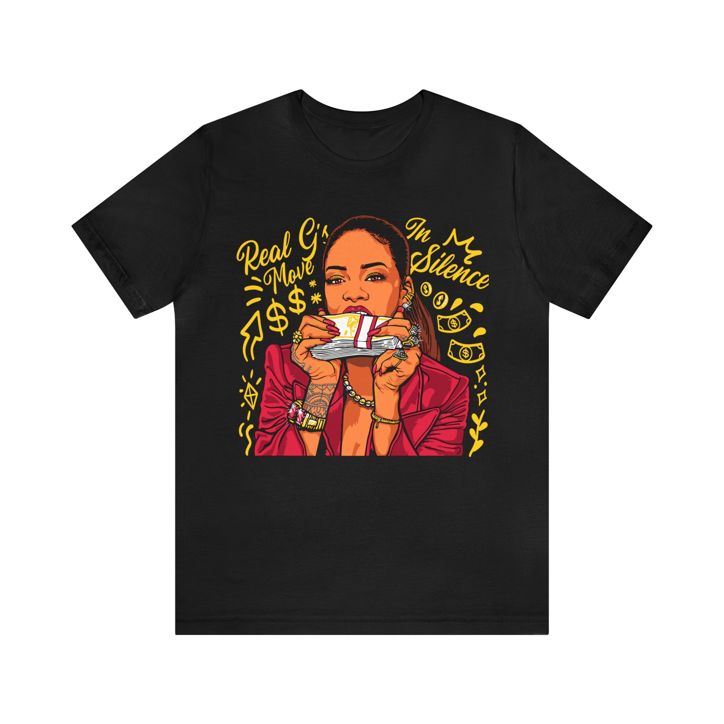 RIH REAL MOVE IN THE SILENCE JORDAN 1RETRO OG FUSION RED COLORED T-SHIRT