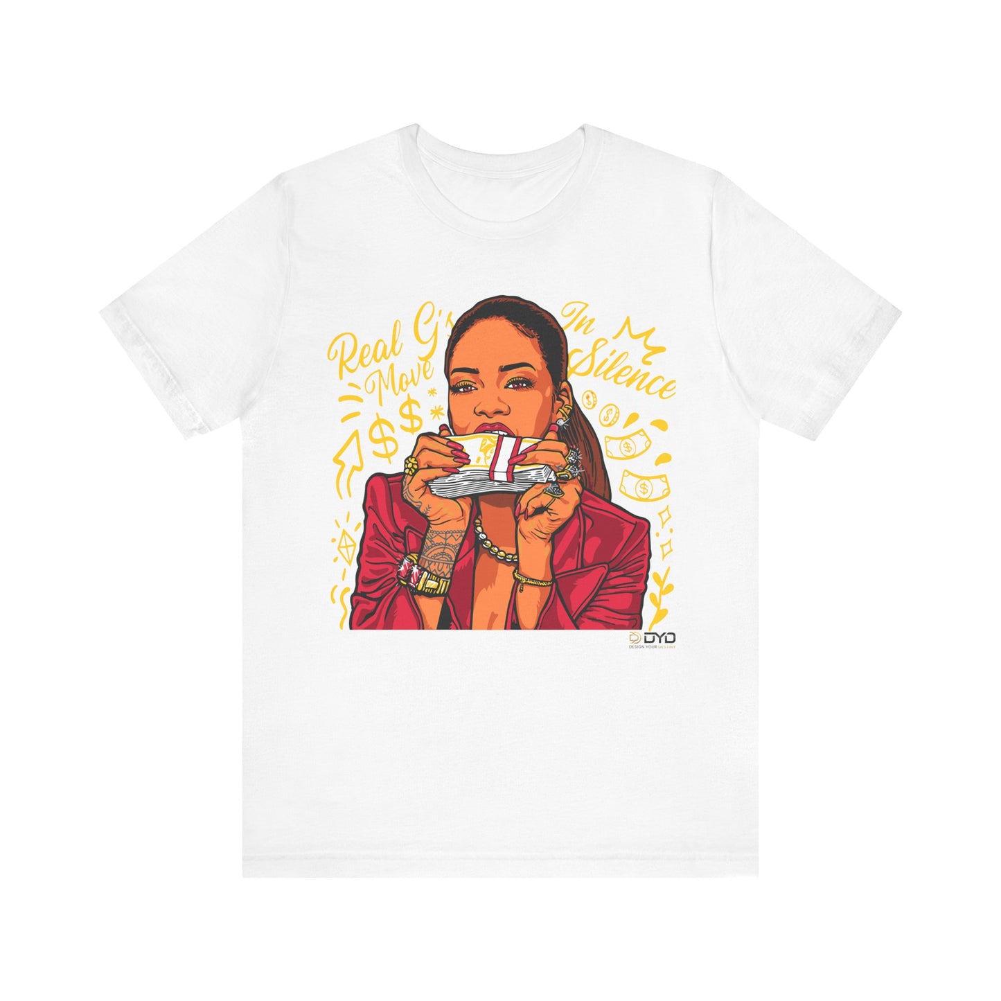 RIH REAL MOVE IN THE SILENCE JORDAN 1RETRO OG FUSION RED COLORED T-SHIRT